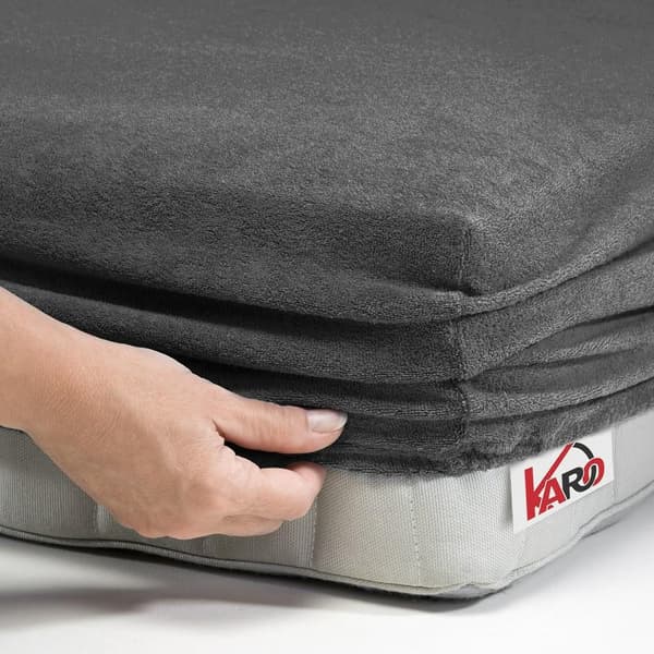 Terry lakana kuminauhalla 160x200 antrasiitti 072 paksu 200g/m2 KARO