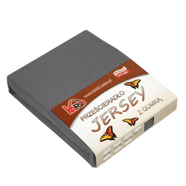 Jerseylakan med resårband 90x200 antracit 072 tjock 150g/m2 KARO