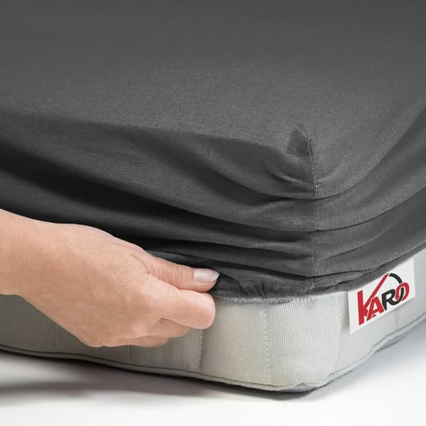Jerseylagen med elastik 160x200 antracit 072 tyk 150g/m2 KARO