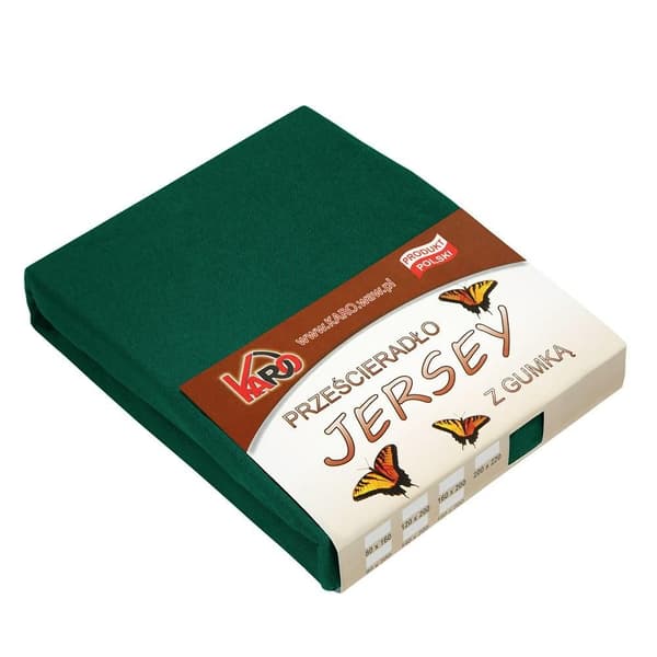 Jerseylagen med elastik 200x220 flaskegrøn 074 tyk 150g/m2 KARO