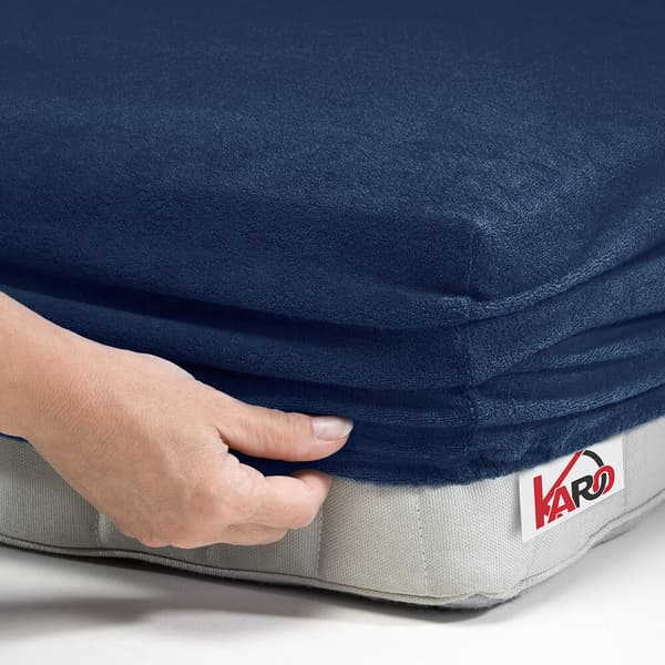Frottélagen med elastik 80x200 marineblå 034 tyk 200g/m2 KARO