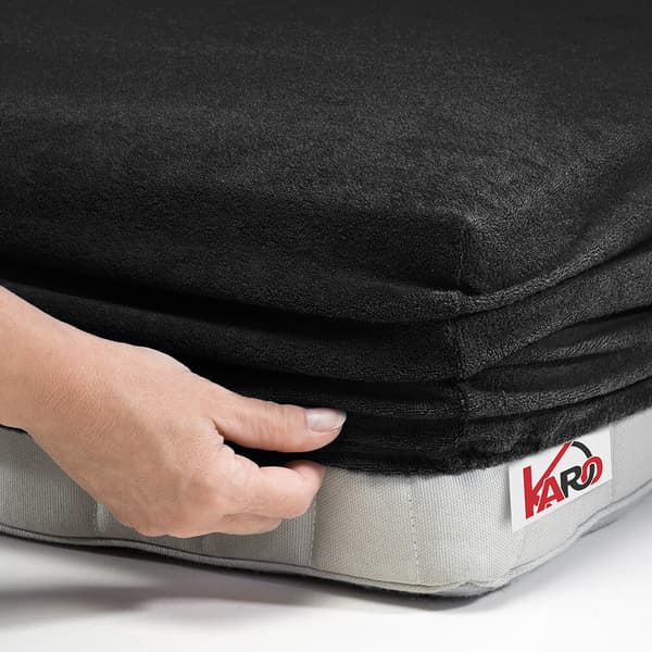Frottélakan med resårband 160x220 svart 044 tjock 200g/m2 KARO