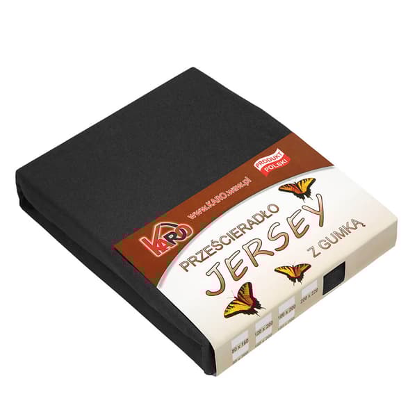 Jerseylagen med elastik 200x200 sort 044 tyk 150g/m2 KARO