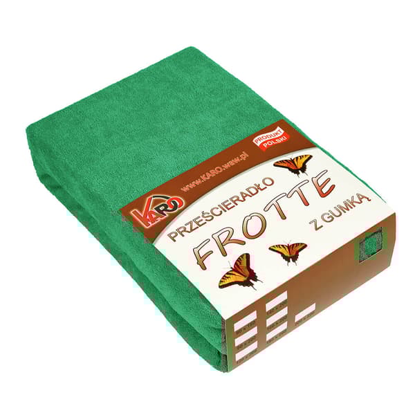 Frottélagen med elastik 80x200 græsgrøn 049 tyk 200g/m2 KARO