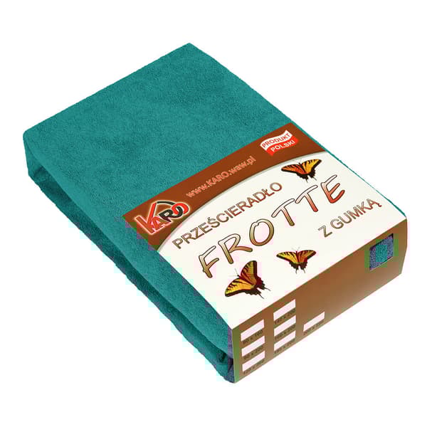 Frottélagen med elastik 80x200 mørk turkis 016 tyk 200g/m2 KARO