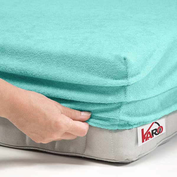 Frottélagen med elastik 80x200 mint 054 tyk 200g/m2 KARO