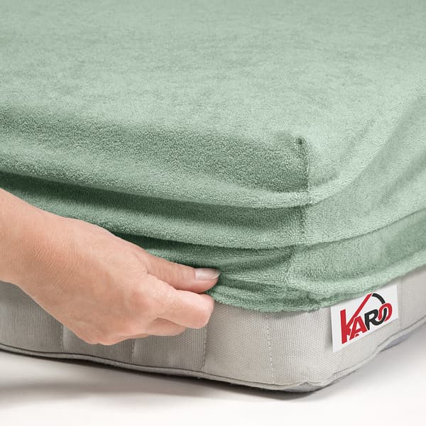 Frottélakan med resårband 220x240 oliv 013 tjock 200g/m2 KARO