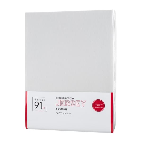 Jerseylakan med resårband 180x200 vit för högmadrass 30 cm 125 g/m2