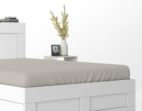 Satinark 160x200, beige, ensfarvet Pure