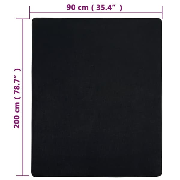 Lagener - Living stræklagner 2 stk. 90x200 cm jerseybomuld sort