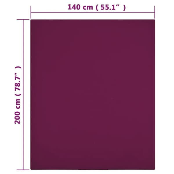 Lakan - Living Dra-på-lakan jersey vinröd 140x200 cm bomull