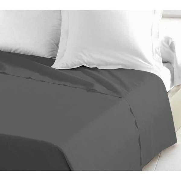 LOVELY HOME Flat Sheet 100% bomull 180x290 cm - 1 person - Mörkgrå