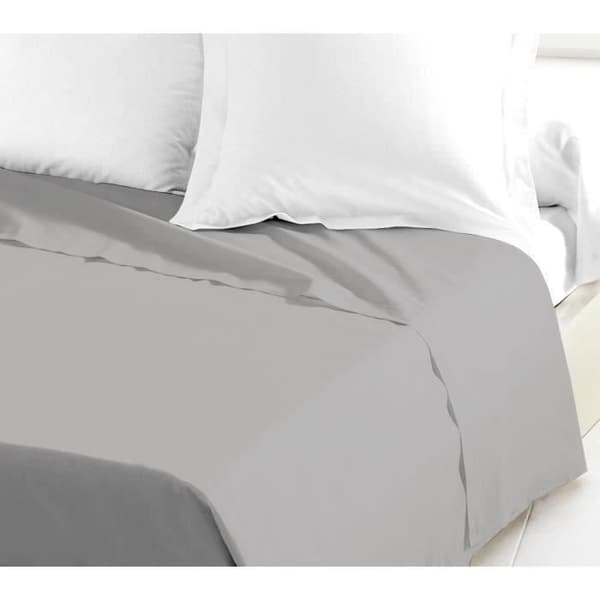 LOVELY HOME Flat Sheet 100% bomull 180x290 cm - 1 person - Ljusgrå