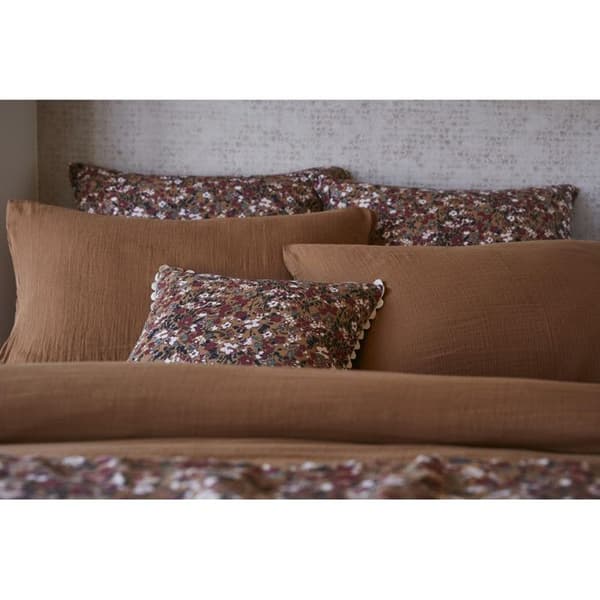 Avtagbar bågad kudde "Capucine" 40 x 40 cm "Cotton Gauze" - Capucine Camel - Avtagbar bågad kudde 40 x 40 cm