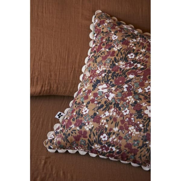 Avtagbar bågad kudde "Capucine" 40 x 40 cm "Cotton Gauze" - Capucine Camel - Avtagbar bågad kudde 40 x 40 cm