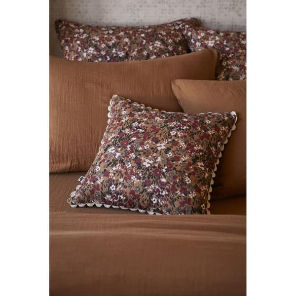 Avtagbar bågad kudde "Capucine" 40 x 40 cm "Cotton Gauze" - Capucine Camel - Avtagbar bågad kudde 40 x 40 cm