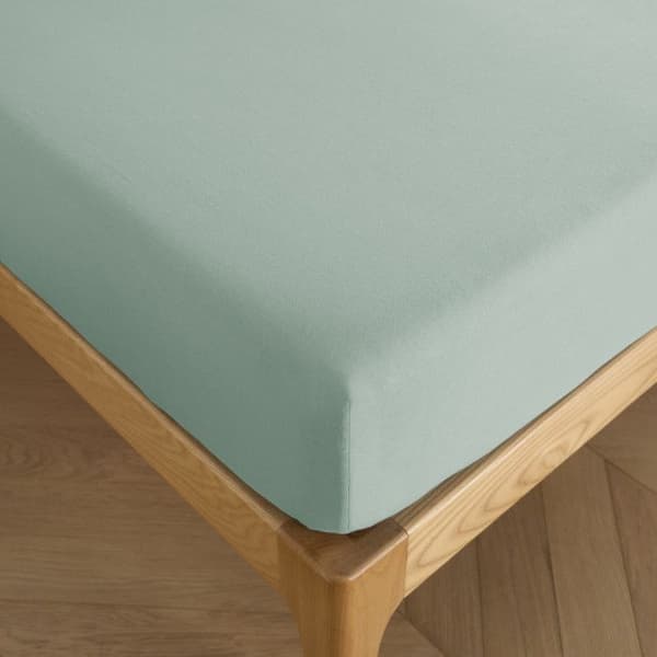 "Drift" påslakan i ren, färgad, tvättad bomull, 57 trådar/cm², alla storlekar - Grön - 90 x 190 cm, 30 cm keps