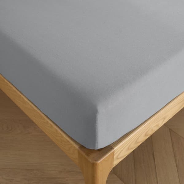 "Drift" påslakan i ren, färgad, tvättad bomull 57 trådar/cm² alla storlekar - Ljusgrå - 140 x 190 cm 30 cm keps