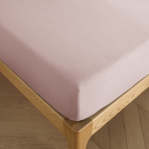 "Drift" påslakan i ren, färgad, tvättad bomull 57 trådar/cm² alla storlekar - Puderrosa - 180 x 200 cm 30 cm keps