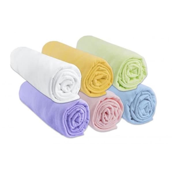 Set med 6 st bomullsjersey-passlakan 70x140 - blandat - EASY DORT - Rektangulär - Baby