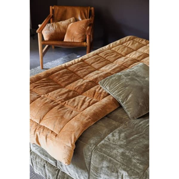 Quiltad sammetsöverdrag "Moki" alla storlekar South Wind - Moki Camel - 220 x 240 cm för säng 140 x 190 cm till 160 x 200 cm