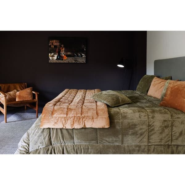 Quiltad sammetsöverdrag "Moki" alla storlekar South Wind - Moki Camel - 220 x 240 cm för säng 140 x 190 cm till 160 x 200 cm