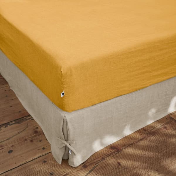 "Soline" påslakan alla storlekar Tvättat linne - Soline Honey - 140 x 190 cm 30 cm mössa