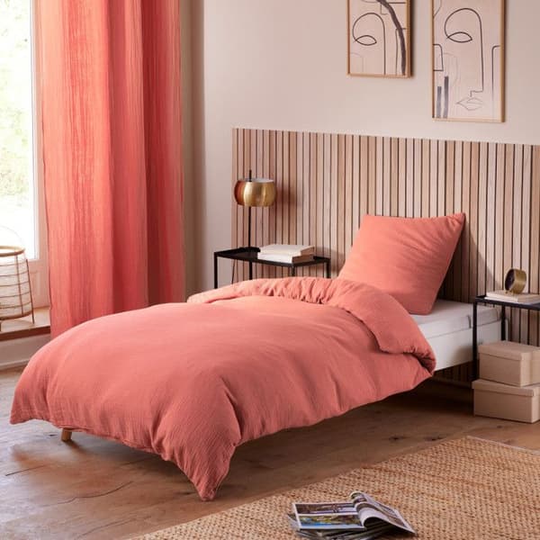 Komplett förpackning 3 stycken "Noah" bomullsgaze 140 x 200 för enkelsäng - Blush bomullsgaze
