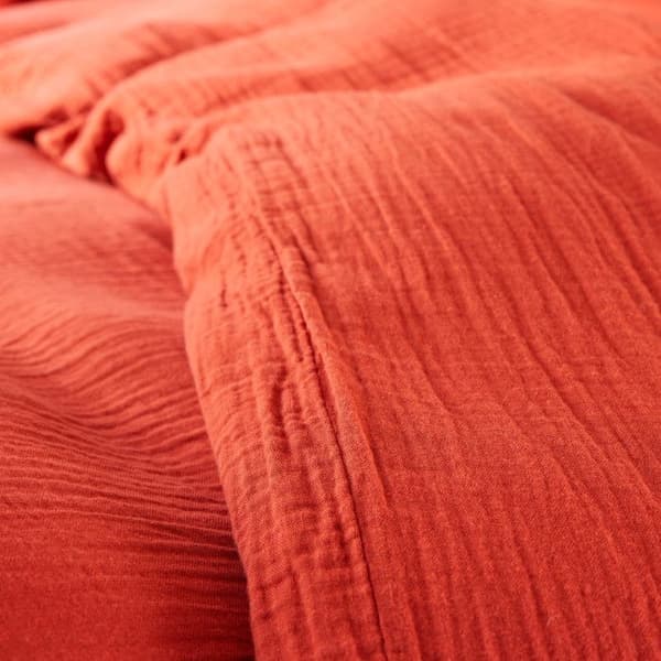 Komplett förpackning 3 stycken "Noah" bomullsgaze 140 x 200 för enkelsäng - Terracotta bomullsgaze