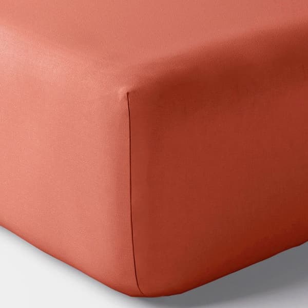 "Julian" percale påslakan med 35 cm keps alla storlekar Pure Cotton - Julian Terracotta - 90 x 190 cm 35 cm keps