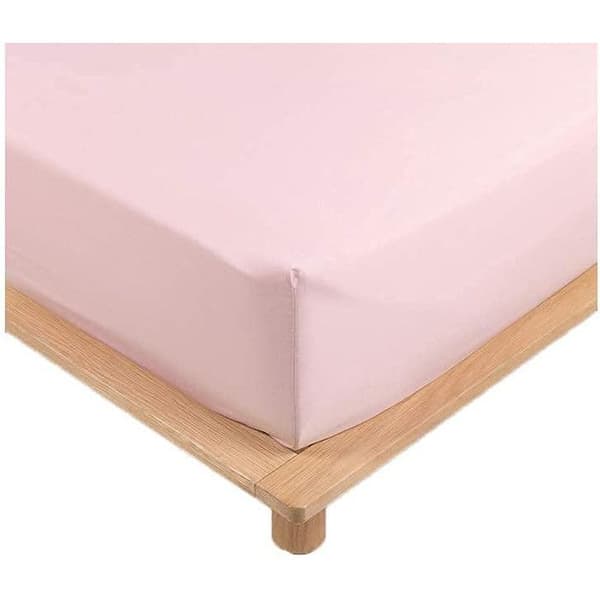 Drap Housse - Percale - Rosa - 140x190 cm - Bonnet 30 cm - 78 trådar/cm²