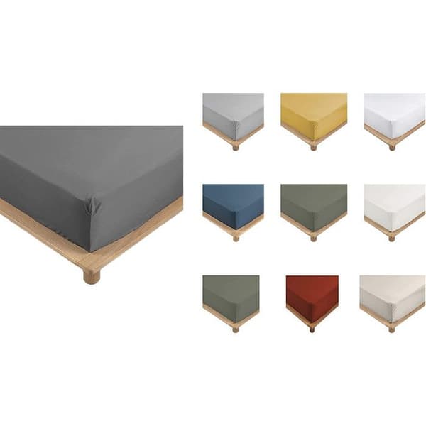 Drap Housse Percale - Bonnet 30 Cm - 140x190cm - antracit