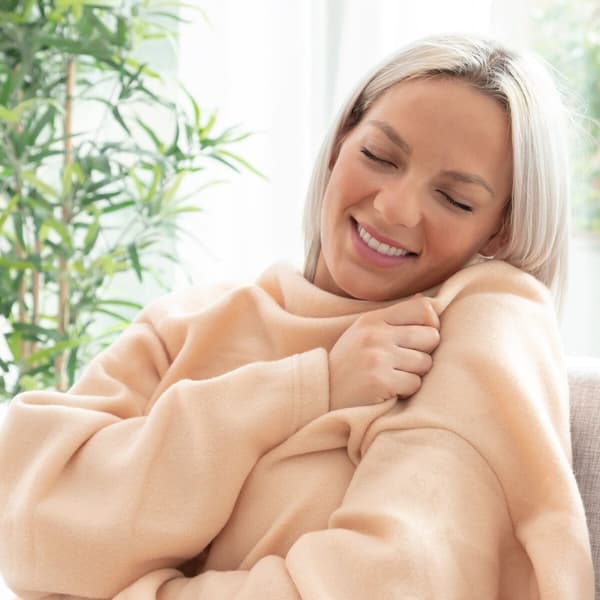 Dubbel ärmfilt med mittenplacerad ficka Doublanket InnovaGoods - Blå