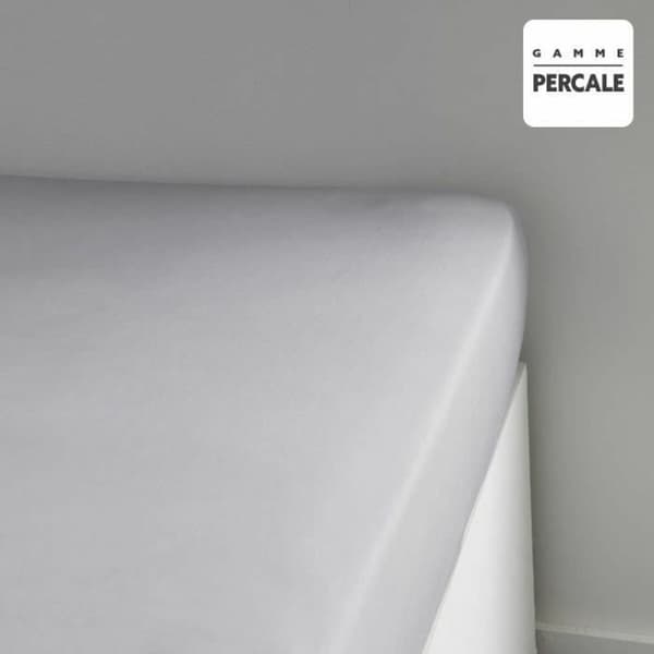 Inpassat underlakan TODAY Percale Ljusgrå 140 x 200 cm Grå