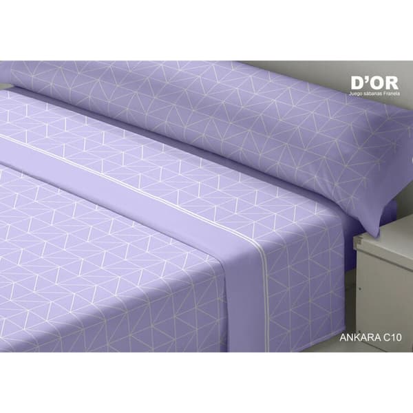 Bäddset D'Or ANKARA Malva-färg Säng 150 Franela