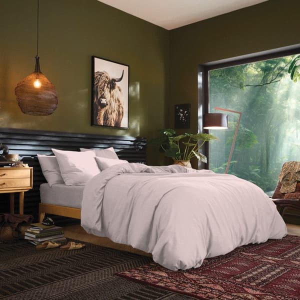 Lakan 200 x 200 cm, 30 cm keps "Premium" för king size dubbelsäng - Premium Rose Dragée