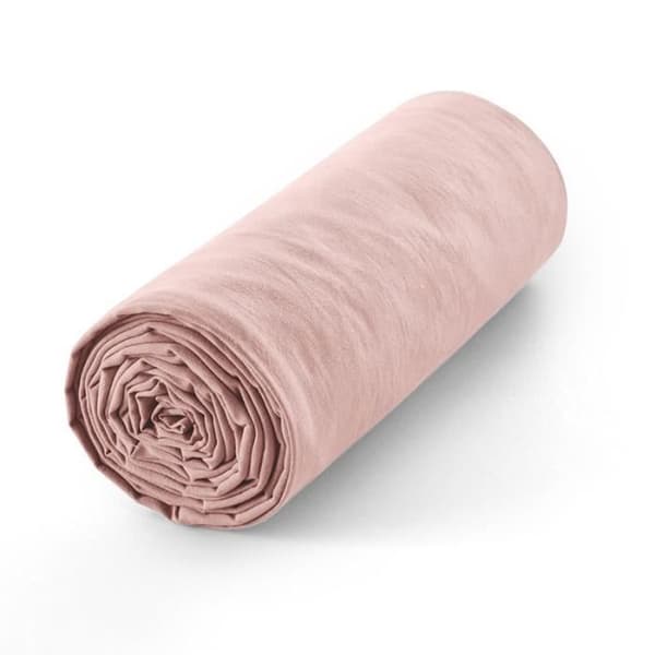Lakan 90 x 190 cm, 30 cm keps "Premium" för enkelsäng - Premium Rose Dragée