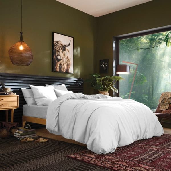 Lakan 180 x 200 cm, 30 cm keps "Premium" för king size dubbelsäng - Premium Snow