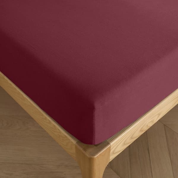 Lakan 180 x 200 cm, 30 cm keps "Premium" för king size dubbelsäng - Premium Granat