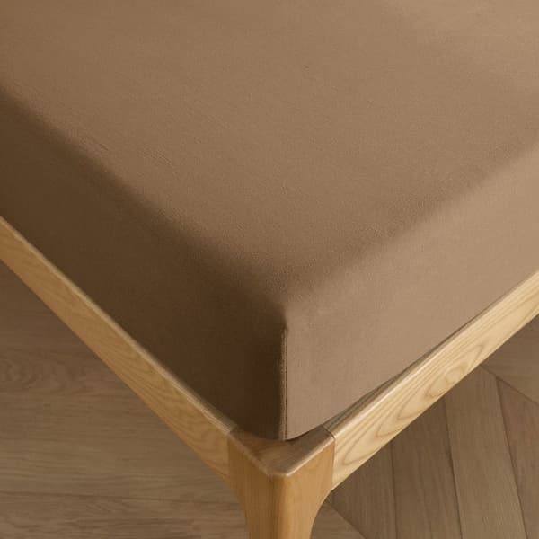 Lakan 160 x 200 cm, 30 cm keps "Premium" för dubbelsäng - Premium Taupe