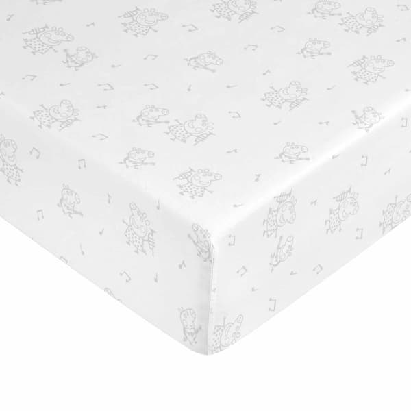 Monteret bundark Peppa Pig Hvid Grå 70 x 140 cm 100% bomuld