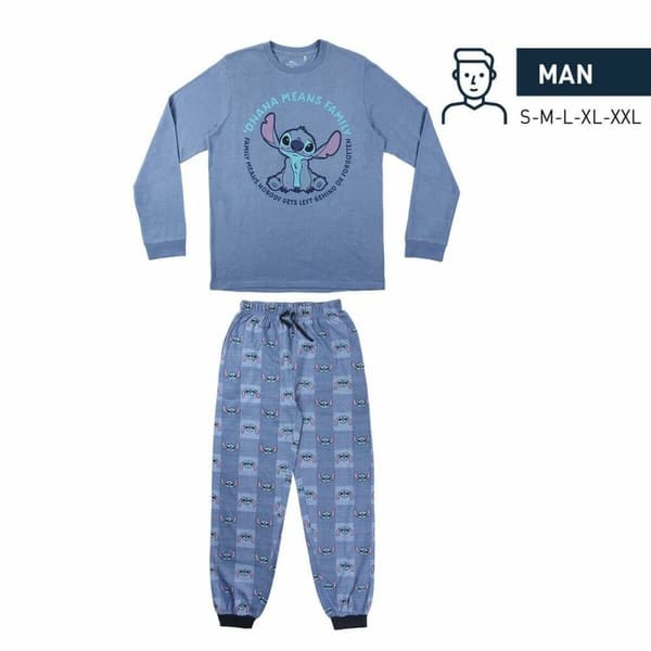 Pyjamas Stitch Män Blå (Vuxna) - S
