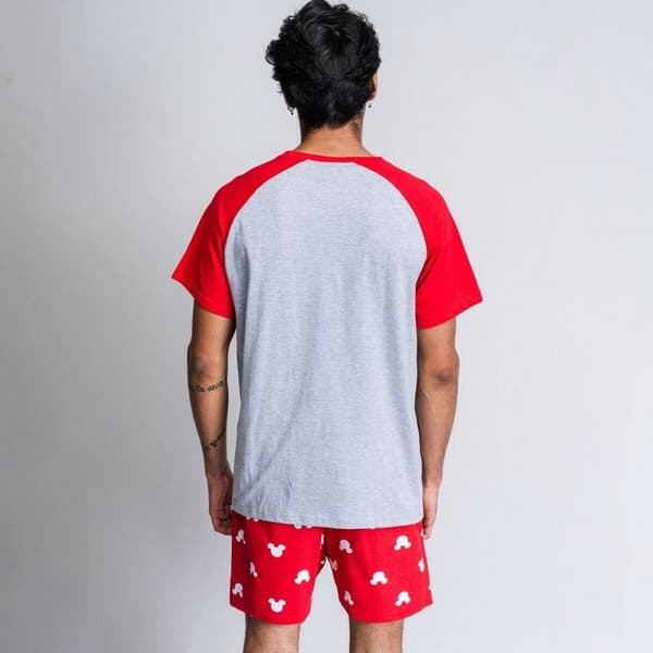 Pyjamat Mickey Mouse Punainen (Aikuisten) Miehet Harmaa - S