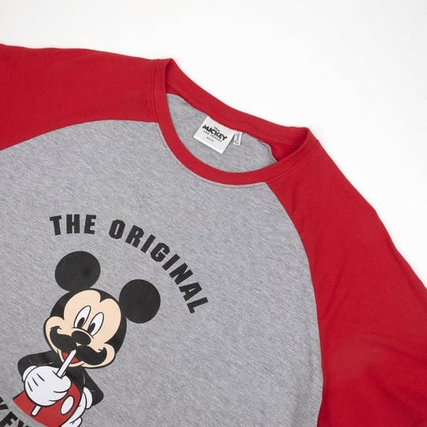 Pyjamat Mickey Mouse Punainen (Aikuisten) Miehet Harmaa - S