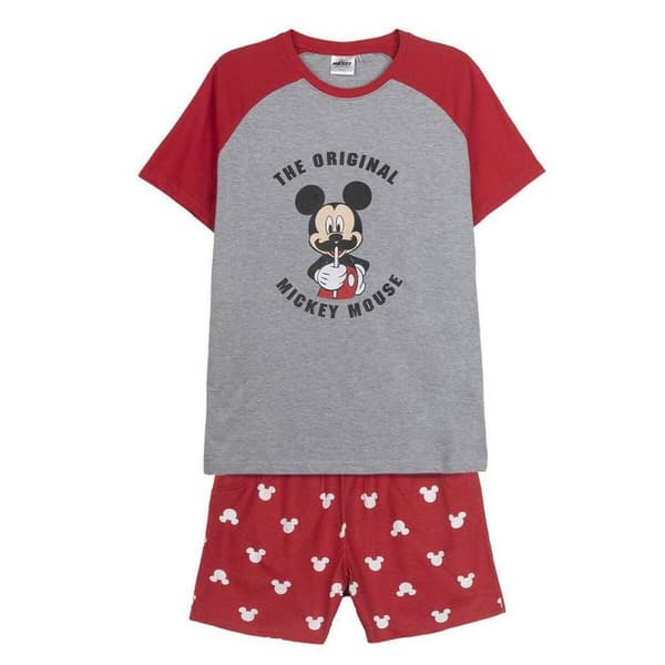 Pyjamat Mickey Mouse Punainen (Aikuisten) Miehet Harmaa - S