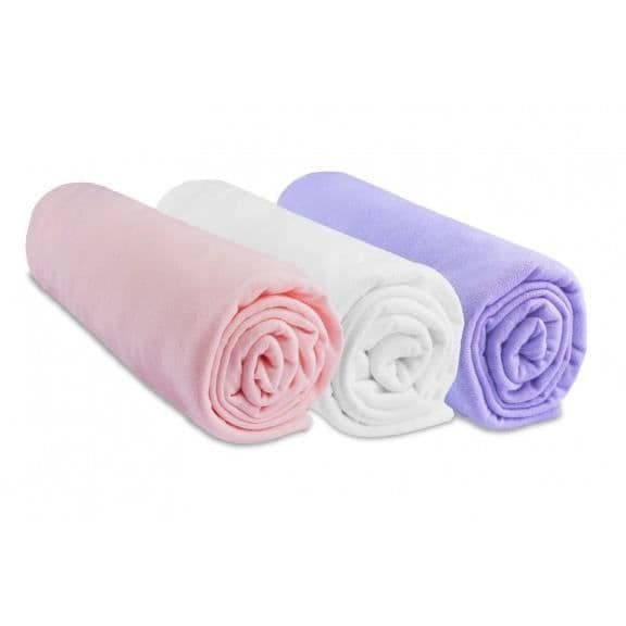 Set med 3 st bomullslakan 70x160 rosa vit parma