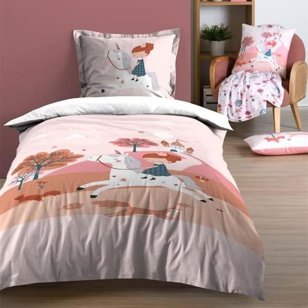 Bäddset - Cyrielle - 140 x 200 cm - Rosa - 100% bomull