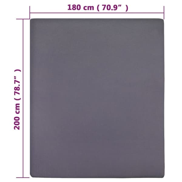 Muotoon ommellut lakanat 2 kpl antrasiitti 180x200 cm puuvilla
