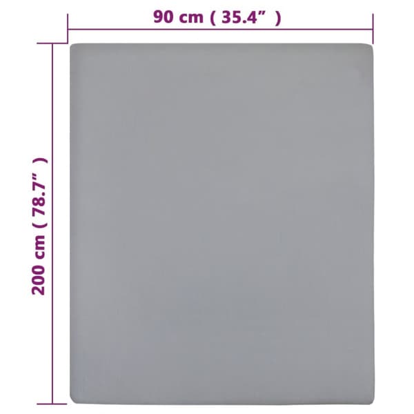 Muotoon ommeltu lakana harmaa 90x200 cm puuvilla