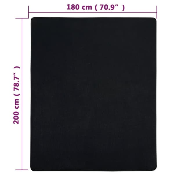 Muotoon ommellut lakanat 2 kpl musta 180x200 cm puuvilla